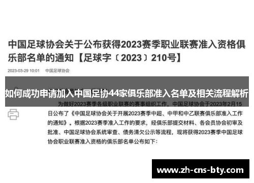 如何成功申请加入中国足协44家俱乐部准入名单及相关流程解析 如何成功申请加入中国足协44家俱乐部准入名单及相关流程解析